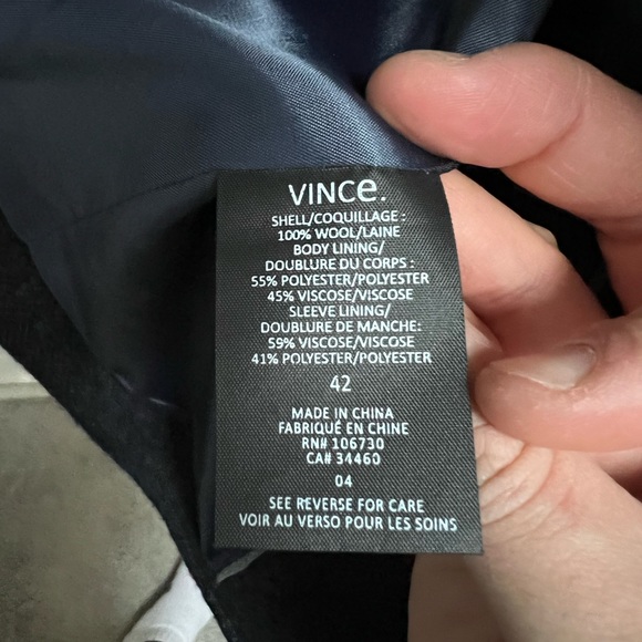 Vince Wool Herringbone Charcoal Blazer - Picture 8 of 8